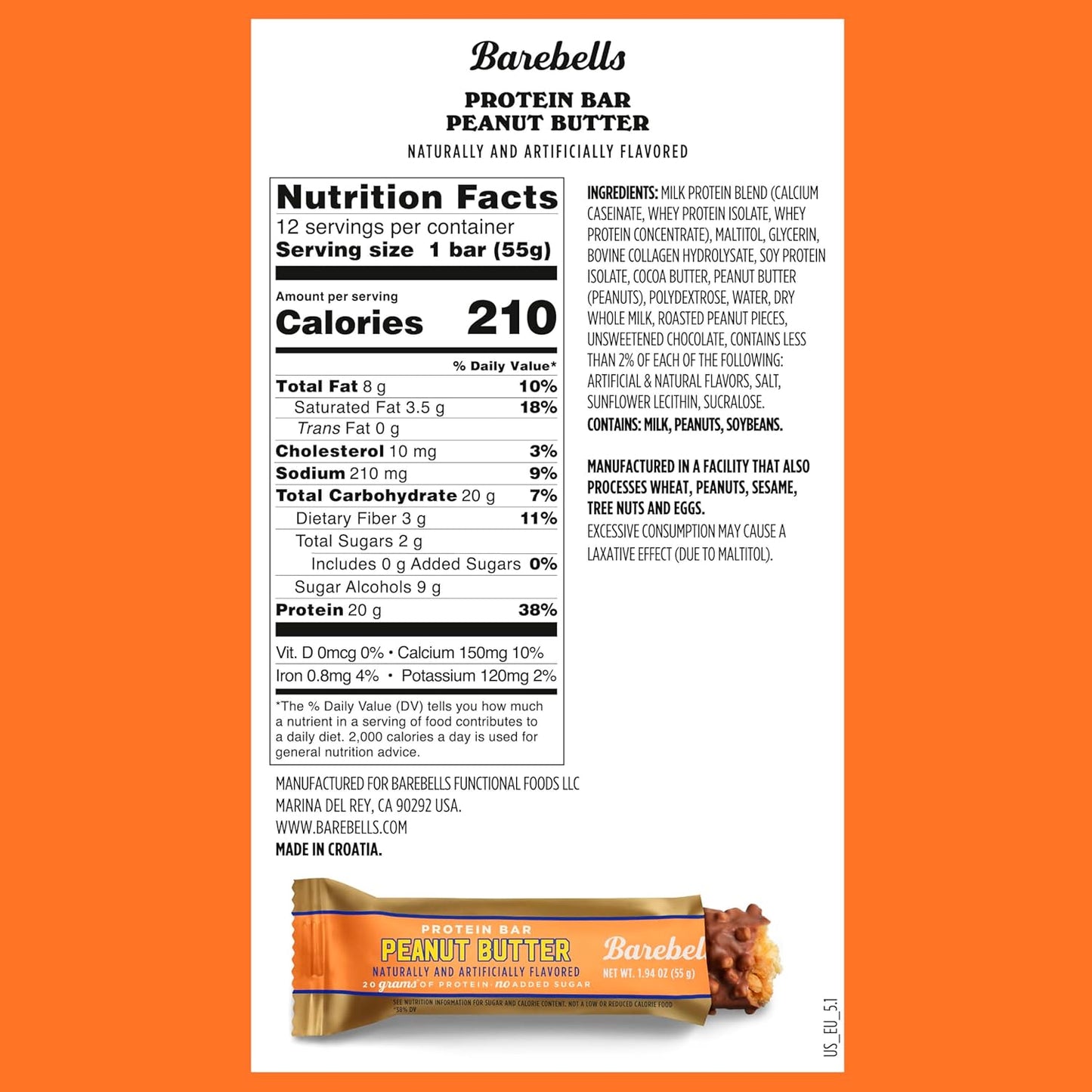 Barebells Protein Bars Variety Pack – 12 Count, 20g Protein, 1g Sugar, 1.9 oz Each