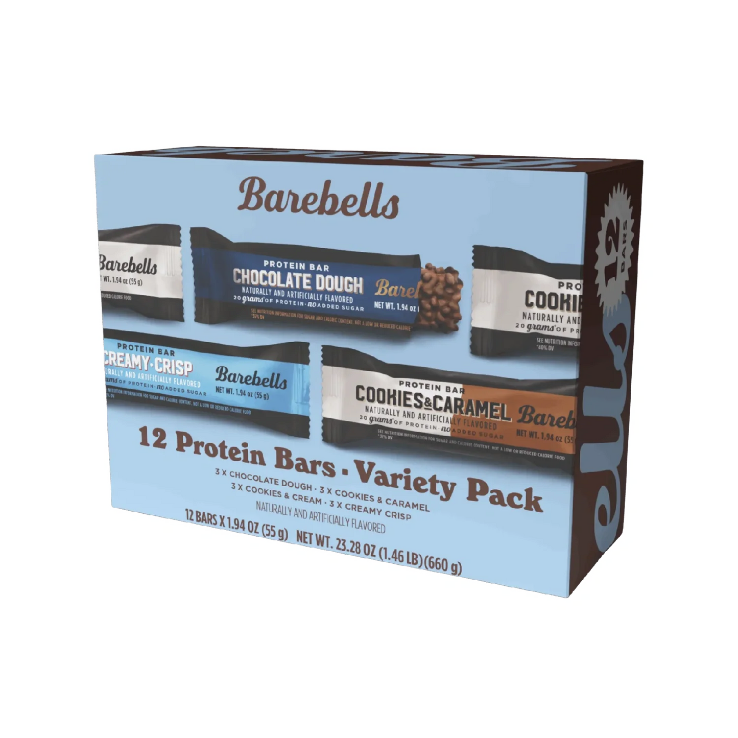 Barebells Protein Bars Variety Pack – 12 Count, 20g Protein, 1g Sugar, 1.9 oz Each