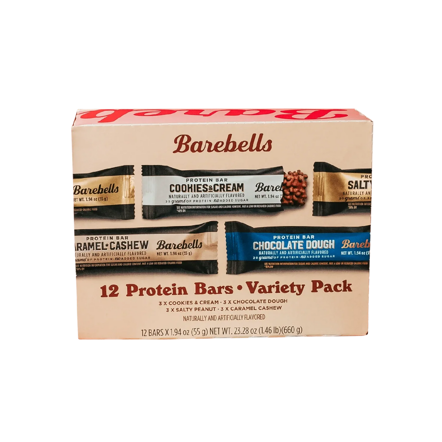Barebells Protein Bars Variety Pack – 12 Count, 20g Protein, 1g Sugar, 1.9 oz Each